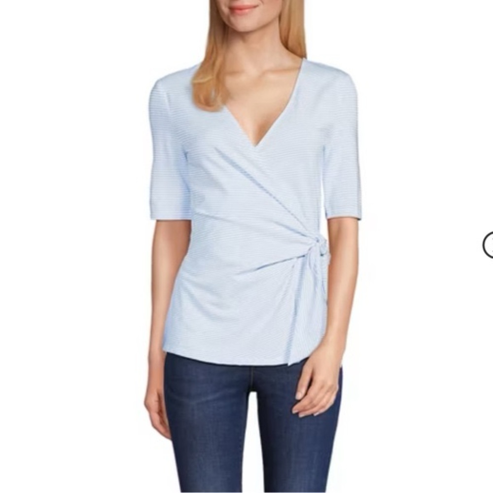 Lands' End White Wrap Top - Medium